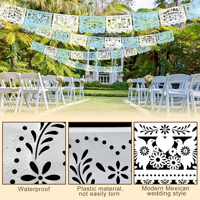 TaoBary 6 Pcs Papel Picado Mexican Wedding Cielito Lindo Party Decor 118 Feet - Image 3