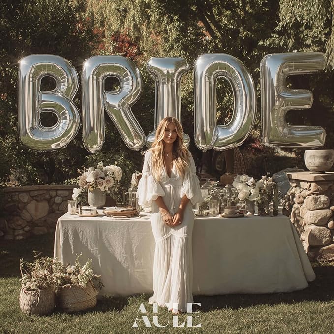 AULE 40 Inch Silver B Balloon Letter Foil A-Z Birthday Big Alphabet | Birthday - Image 2