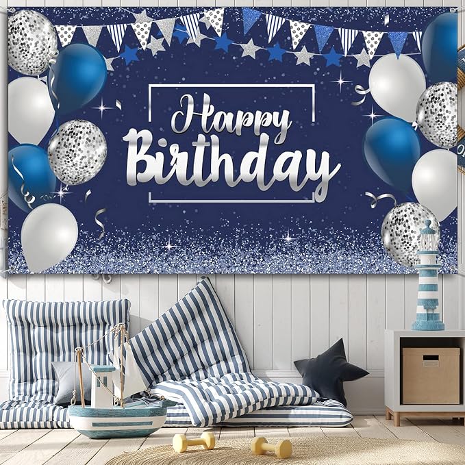 Tatuo Happy Birthday Decorations Backdrop Banner - Image 7