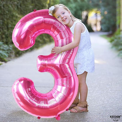 KatchOn, Hot Pink Number 3 Balloon 40 Inch | Number 3 Foil Balloon, 3rd Pink - Image 6