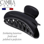 Camila Paris MP2 French Hair Clip for Women, Small Girls Hair Claw Jaw. Black, Fashion Durable and Styling Hair Accessories for Women, No Spring Grip Link System, Strong Hold No Slip, Made in France