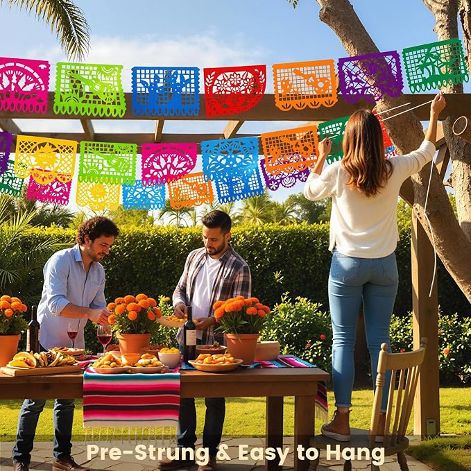 DOMESTAR 2 Packs 36 FT Mexican Party Banners, Fiesta Party Decoration | Papel - Image 6