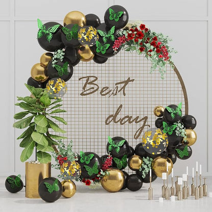SAOROPEB 3D Butterfly Wall Decor 48 Pcs Dark Green Butterfly Decorations | 4 - Image 3