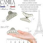 Camila Paris CP3638 French Hair Clip for Women Thick Hair for Long Curly Wavy Hair, Gray, Girls Hair Claw Clips Fashion Styling Hair Accessories for Women, Strong Hold No Slip Grip, Made in France