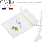 Camila Paris CP2926 French Hair Clip for Women, Small Set of 2 Green Gold Girls Hair Claw Clips Jaw. Fashion Durable Styling Hair Accessories for Women, Strong Hold No Slip Grip, Made in France