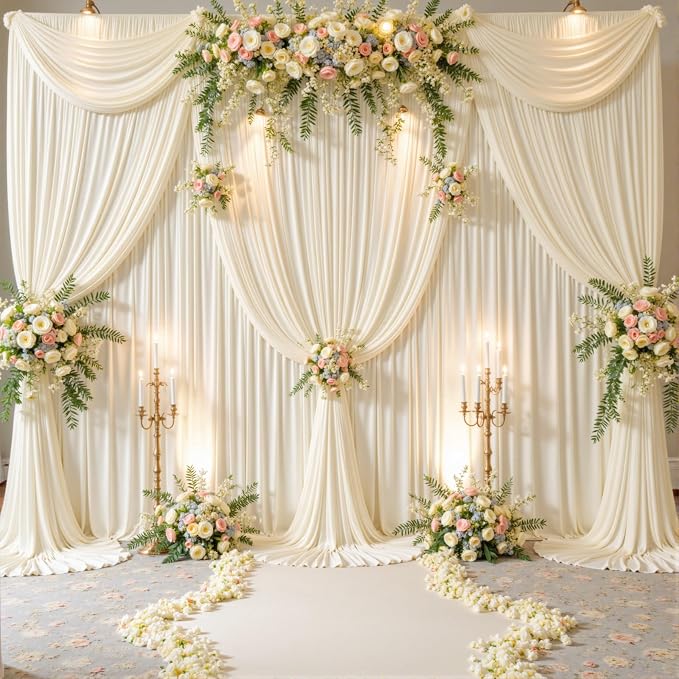 6 Panels Champagne Backdrop Curtains - Image 2