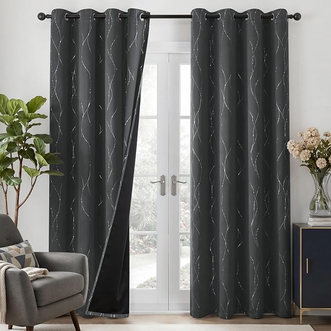 Deconovo 100% Blackout Living Room Curtains 95 Inches Long, Thermal Insulated - Image 7