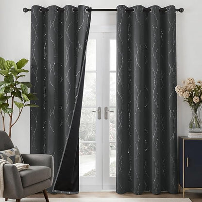 Deconovo 100% Blackout Living Room Curtains 95 Inches Long, Thermal Insulated - Image 7