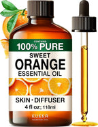 KUKKA Orange Essential Oils - 4 Fl Oz - for Hair, Skin, Diffuser, Aromatherapy & DIY Soap Making Scent