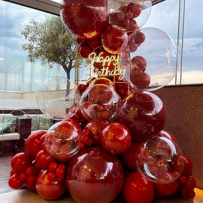 PartyWoo Burgundy Balloons 4pcs Dark Red Maroon Ruby Red Color | 36 Inch - Image 5