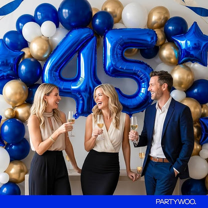 PartyWoo Number Balloons 40 Inch Blue Number 4 Kit - Image 4