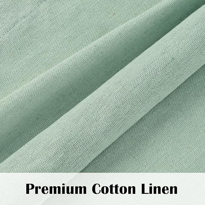 Boho Kitchen Curtains 24 Inch Length, Farmhouse Cotton Linen Tier Curtains - Image 4