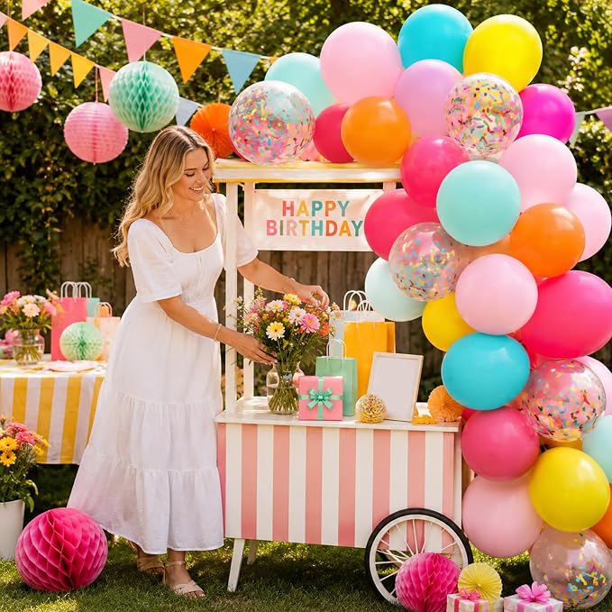 Rainbow Balloons, for Girls Birthday Baby Shower Rainbow Wedding and Summer - Image 5