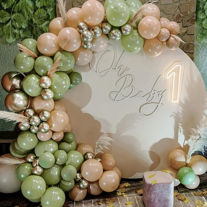 RUBFAC Sage Green Balloons Different Size Green Balloon Arch 154pcs | Olive - Image 6
