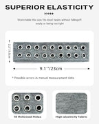 Grommet Headband for Women, Light Grey 23cm Hollow Out Elastic Hair Band, Eyelets Punk Grunge Stylish Hairband