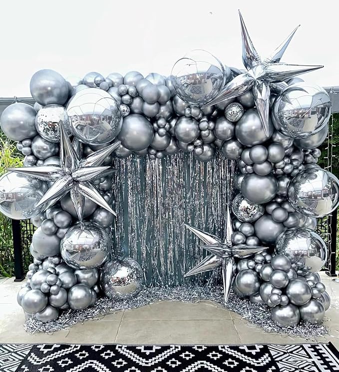 100pcs 12inch Metallic Silver Balloons - Image 3