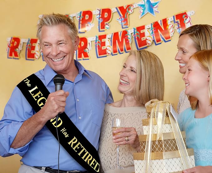 The Legend Has Retired Sash – Elegant Black and Gold Foil Legendary Sash - Image 6