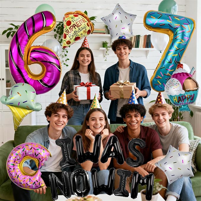 6 7 Birthday Decorations Balloon Set | Number 6 7 Foil Balloons - Image 5