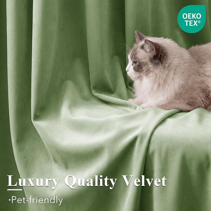 Retro Green Velvet Curtains - Image 5