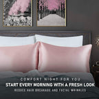 Tyfitb Satin Pillowcase for Hair and Skin, Coral Pillowcases Set of 2, Cooling Pillow Cases Standard Size(20×26 Inches), Soft Luxury Satin Pillowcase with Envelope Closure