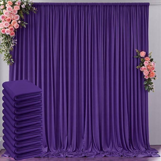 50 ft x 10 ft Wrinkle Free Purple Backdrop Curtain by Outpain