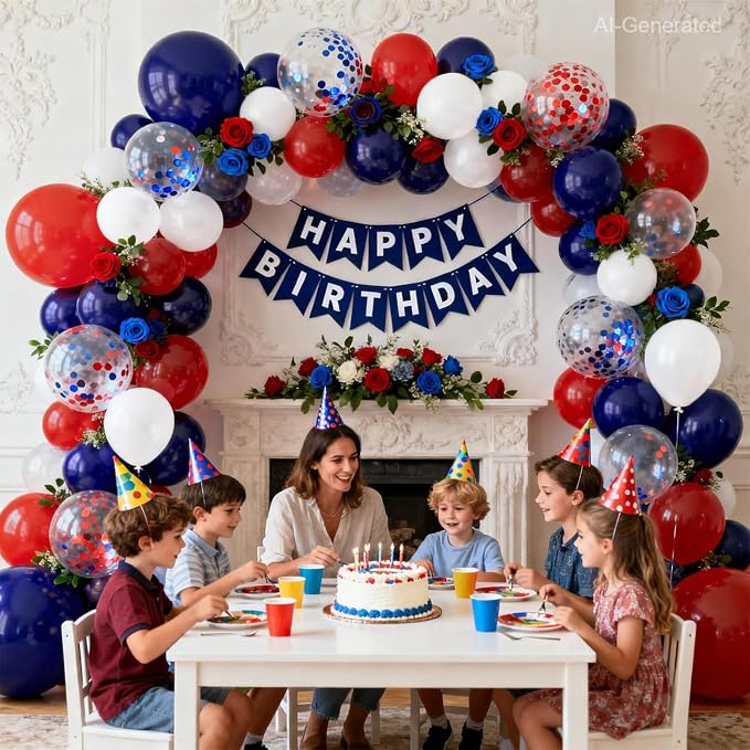 Red White Blue Balloon Arch Kit, Different Size | Latex Balloon - Image 6