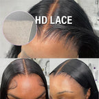 24Inch Human Hair Wig Pre Plucked HD Transparent Body Wave Lace Frontal Wigs Human Hair 180% Density Glueless Wigs Natural Bleached Knots with Baby Hair Wigs for women