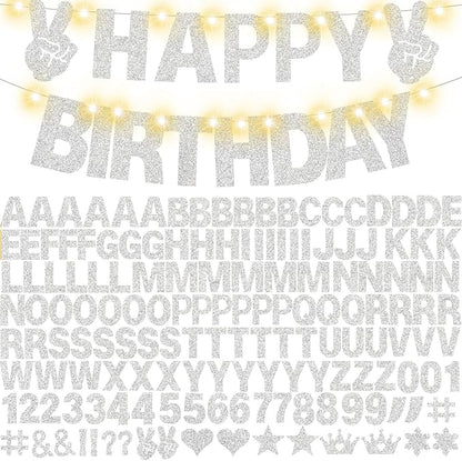 129Pcs DIY Letter Banners Glitter Customizable Banner Kit Custom Banners DIY - Image 8