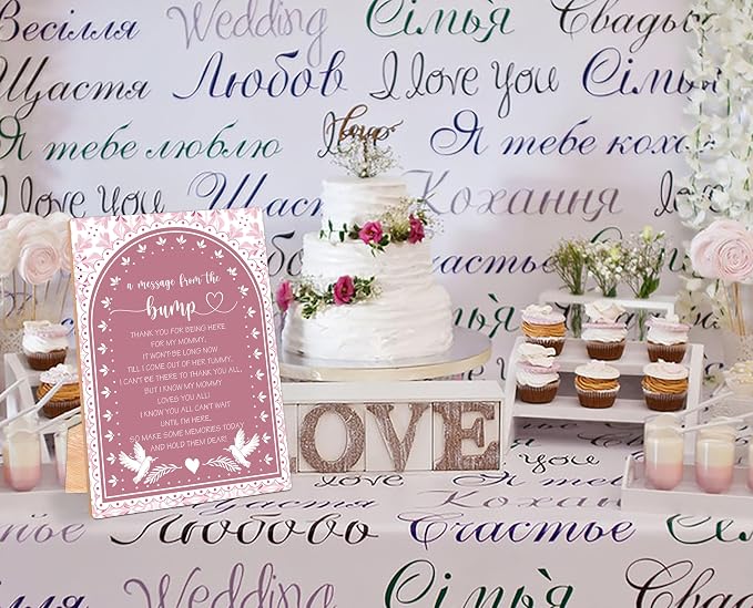 Pink Cielito Lindo A Message From the Bump Baby Shower Signs, Fiesta Wooden - Image 4
