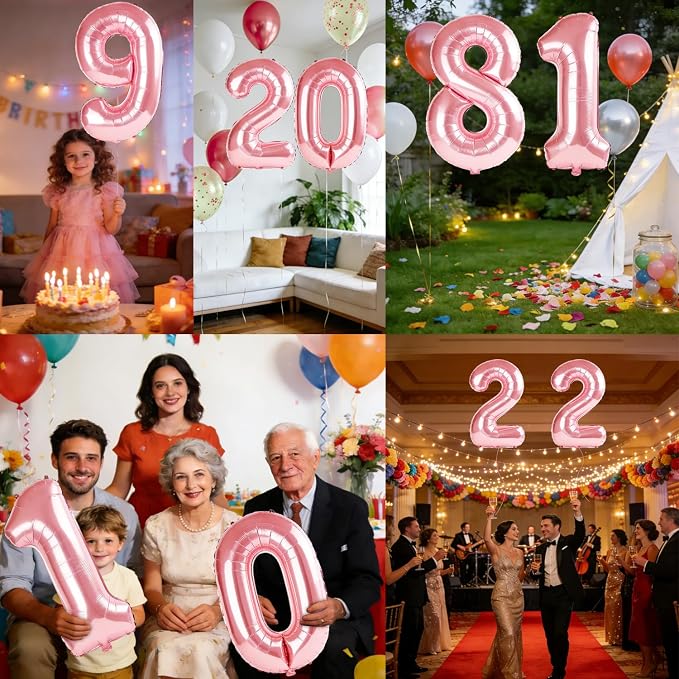 40 Inch Number 81 Balloons for 81st Birthday Party Decorations, 0-100 Jewelry - Image 7