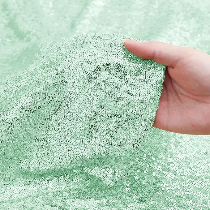 Sugargirl Mint Green Sequin Backdrop Curtain 6 Panels 2FTx8FT Glitter Mint - Image 5