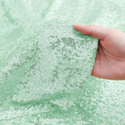 Sugargirl Mint Green Sequin Backdrop Curtain 2 Panels 2FTx8FT Glitter Mint - Image 5