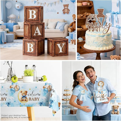 213Pcs cocomigo Blue Baby Boy Shower Decorations Tableware Set, 25 Serves | - Image 6