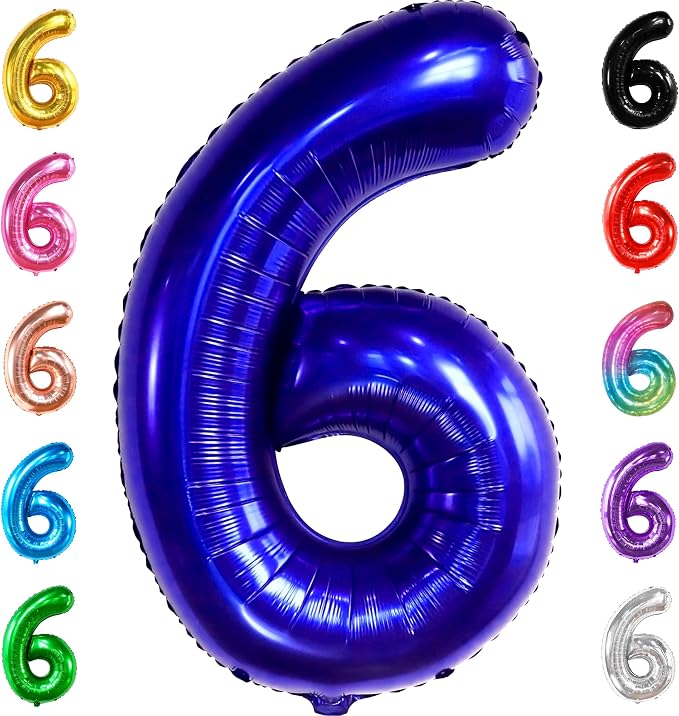 KatchOn, Giant Navy Blue Number 6 Balloon by KatchOn