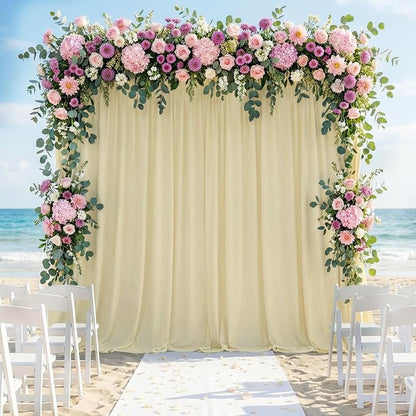 Beige Backdrop Curtain for Wedding Parties Backdrop Drapes 10x8FT | Wrinkle - Image 6