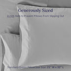 CALIFORNIA DESIGN DEN Luxuriously Soft Hotel Quality 600 Thread Count, 100% Cotton Set of 2 Cases, Crisp & Cool Light Gray Pillow Cases Standard Fits Standard & Queen Pillows (Light Gray)