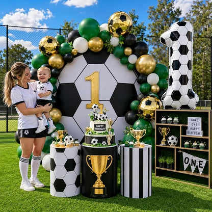 40 Inch Soccer Number 1 Balloons, Large White Soccer Foil 1 Balloon Numbers - Image 3