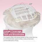 REECHO Hair Topper, Short Wiglet Hair Topper for Women Large Coverage Synthetic Top Crown Hairpiece for Women (Light Ash Blonde)