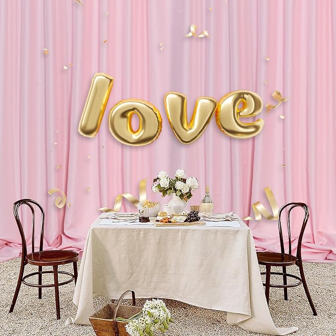 Pink Backdrop Curtain for Parties Valentine's Day Pink Photo Curtains - Image 5