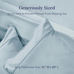 California Design Den King Size Pillowcase Set - 400 Thread Count, 100% Cotton Sateen, Set of 2 Pillow Covers, Soft and Breathable - Sky Blue
