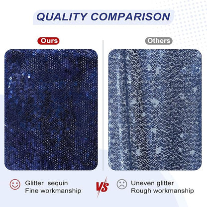 PartyDelight Navy Blue Sequin Backdrop Curtains 5x10ft 2 Sparkly Panels | 4 - Image 3