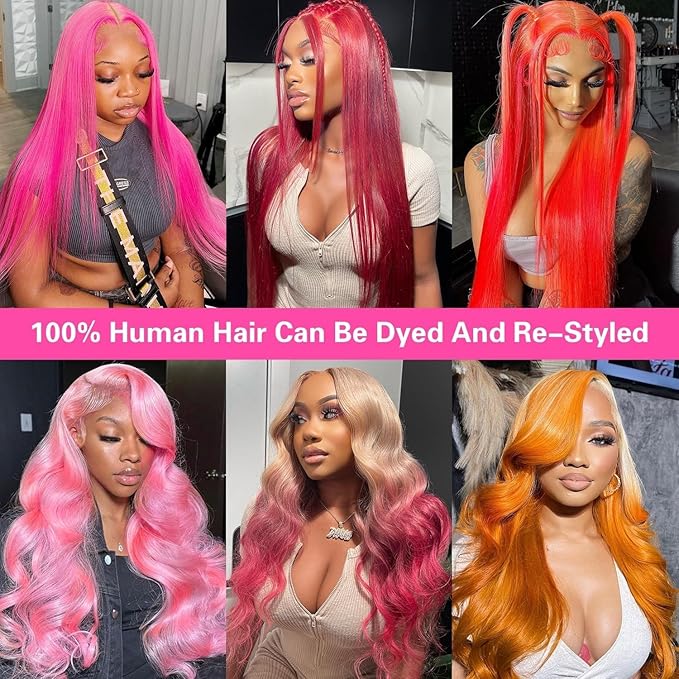 613 Lace Front Wig Human Hair 200 Density Full & Thick 13x6 HD Transparent Lace Body Wave 613 HD Lace Frontal Wig Pre Plucked With Baby Hair Blonde Wigs for women 34 Inch