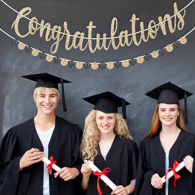 jijAcraft Congratulation Graduation Banner, Pre-strung Congratulation Party - Image 4