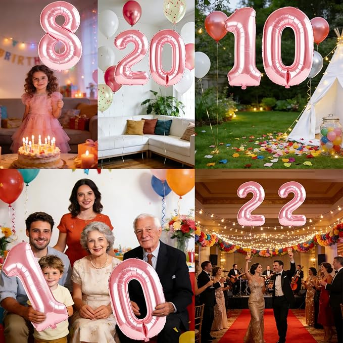 40 Inch Number 8 Balloons for 8th Birthday Party Decorations, 0-100 Jewelry - Image 7
