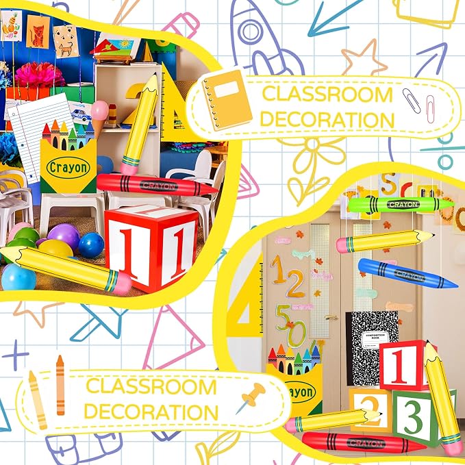 Back to Party Pencil Crayon Balloons Sets - Image 5