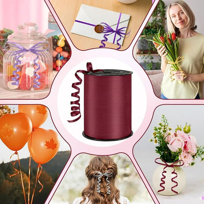 500 Yards Curling Ribbon， Wine Red Balloon String Ribbon，for Gift - Image 3
