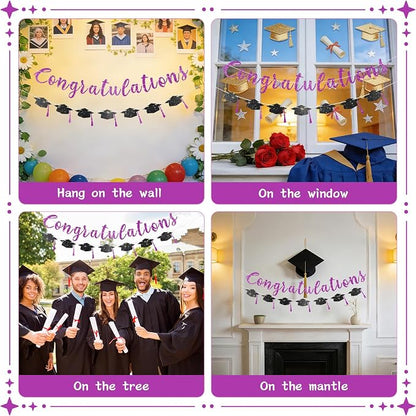 2026 Graduation Banners Party Decorations, Glitter Congratulations - Image 5