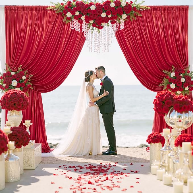 gogoparti 20x10FT Red Sequin Backdrop Curtain - Image 5