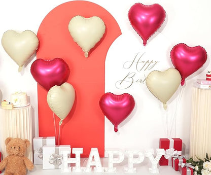 Red White Heart Balloons - Image 5
