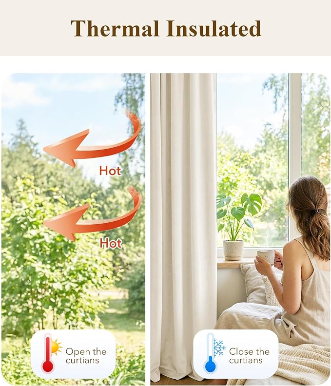 Ivory White Velvet Curtains for Nursery Back Tab, W52 x L100, Back tab Drapes - Image 6